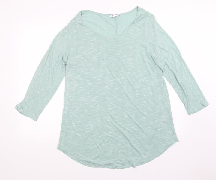 Evans Womens Green Basic Blouse Size 16