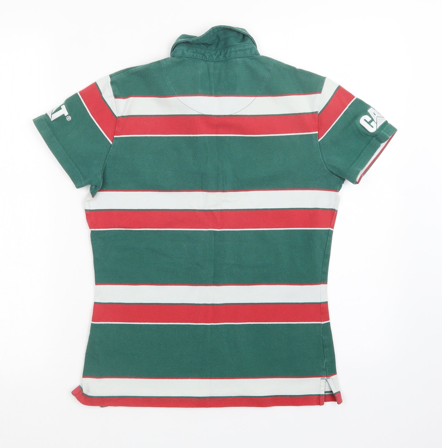 Cotton Traders Womens Multicoloured Striped  Basic Polo Size 8  - Leicester Tigers