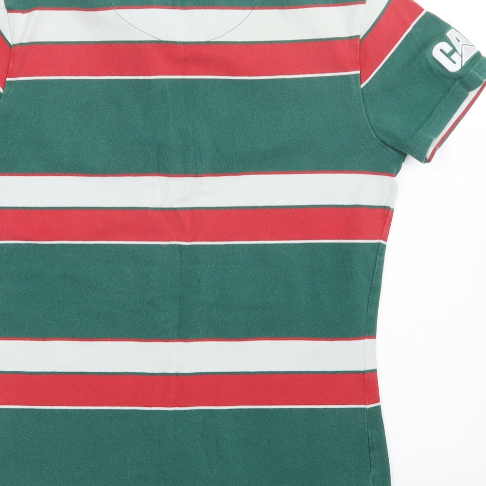 Cotton Traders Womens Multicoloured Striped  Basic Polo Size 8  - Leicester Tigers