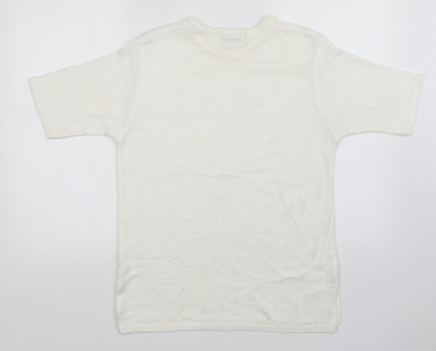 Keeno Womens White Floral  Pullover Jumper