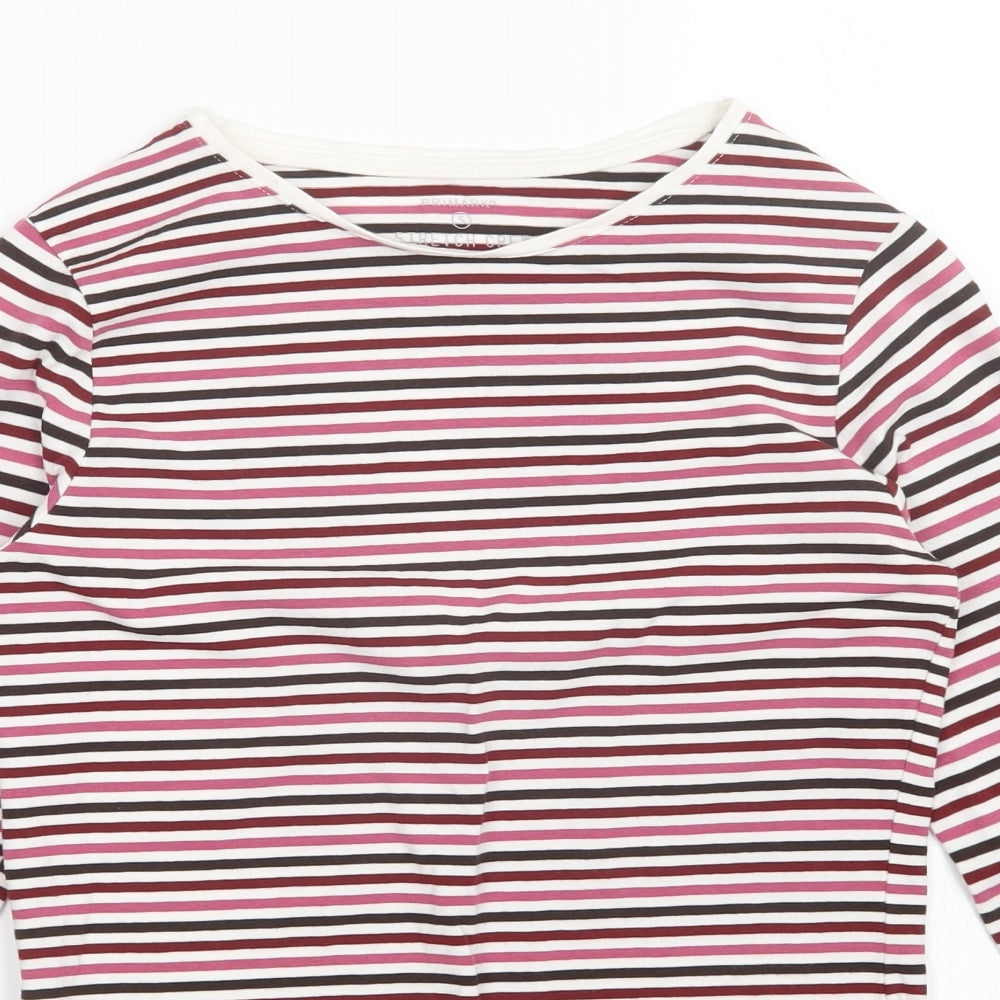Primark Womens Multicoloured Striped  Basic T-Shirt Size S