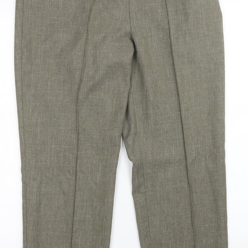 M&S Womens Green Check  Trousers  Size 32 in L27 in
