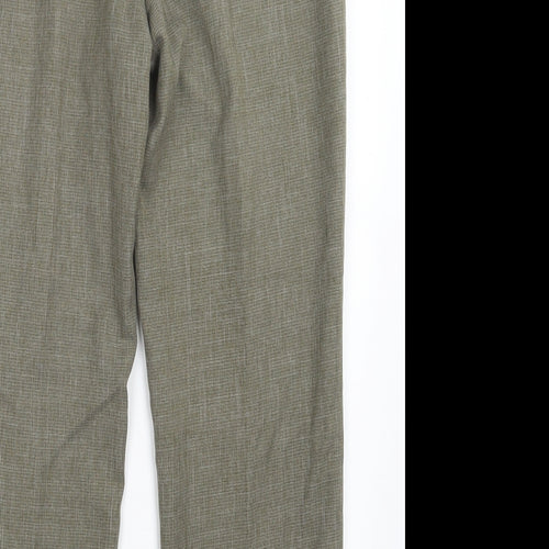 M&S Womens Green Check  Trousers  Size 32 in L27 in