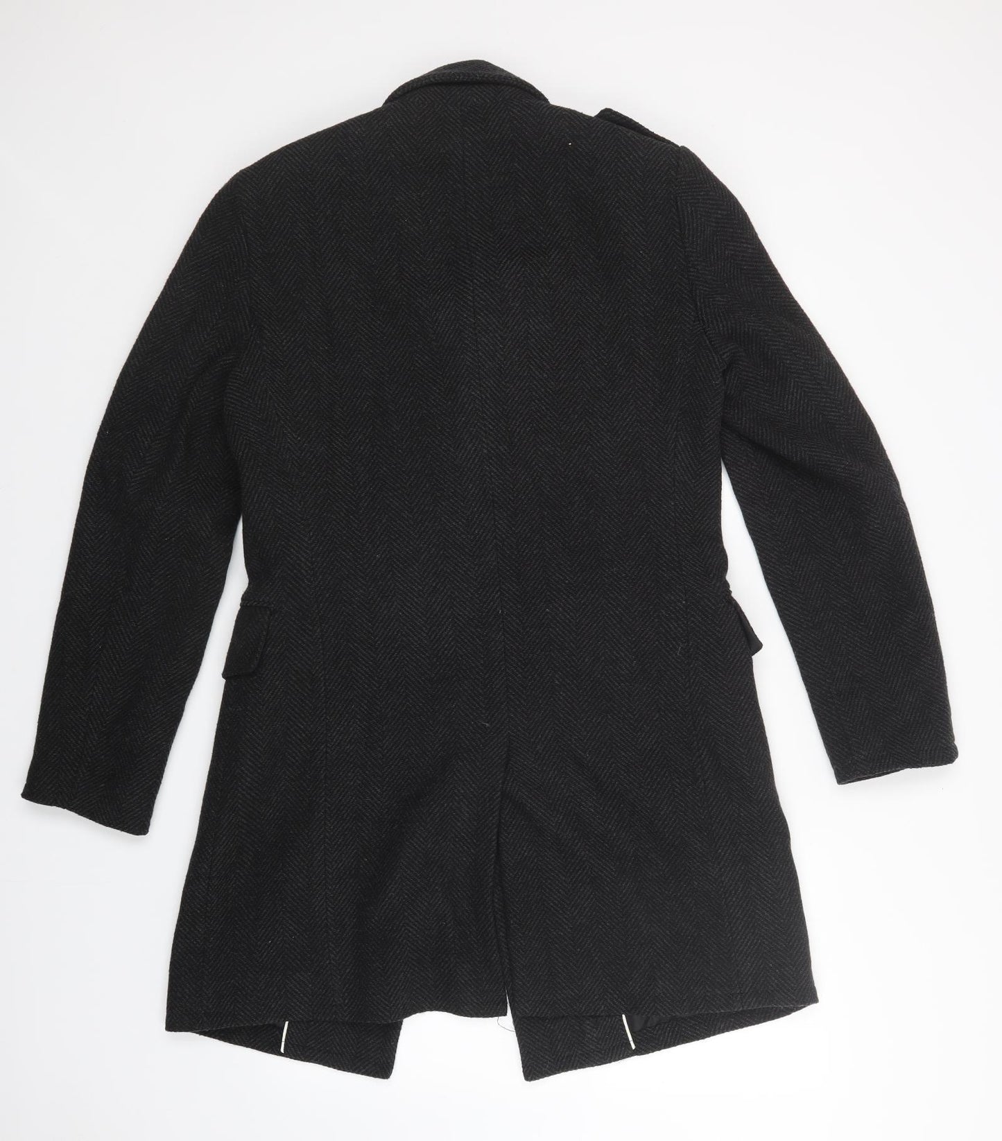 Topman Mens Black   Trench Coat Coatigan Size M