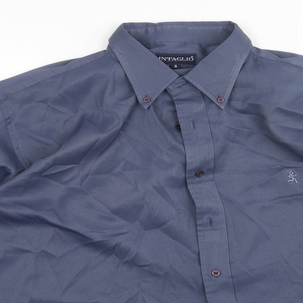 Intaglio Mens Blue    Dress Shirt Size XL