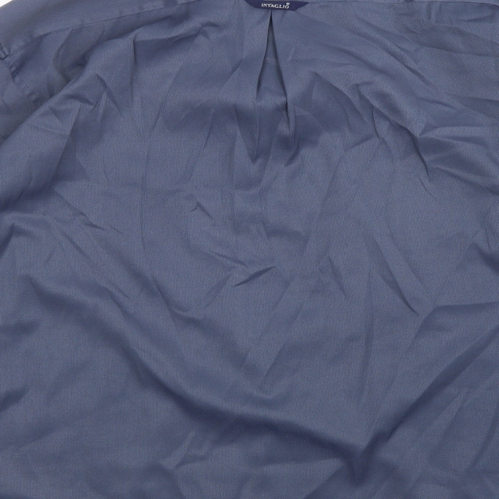 Intaglio Mens Blue    Dress Shirt Size XL