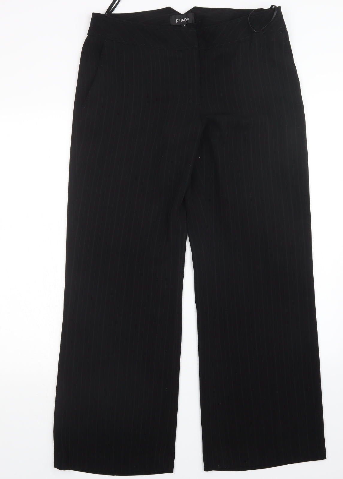 Papaya Womens Black   Trousers  Size 14 L30 in