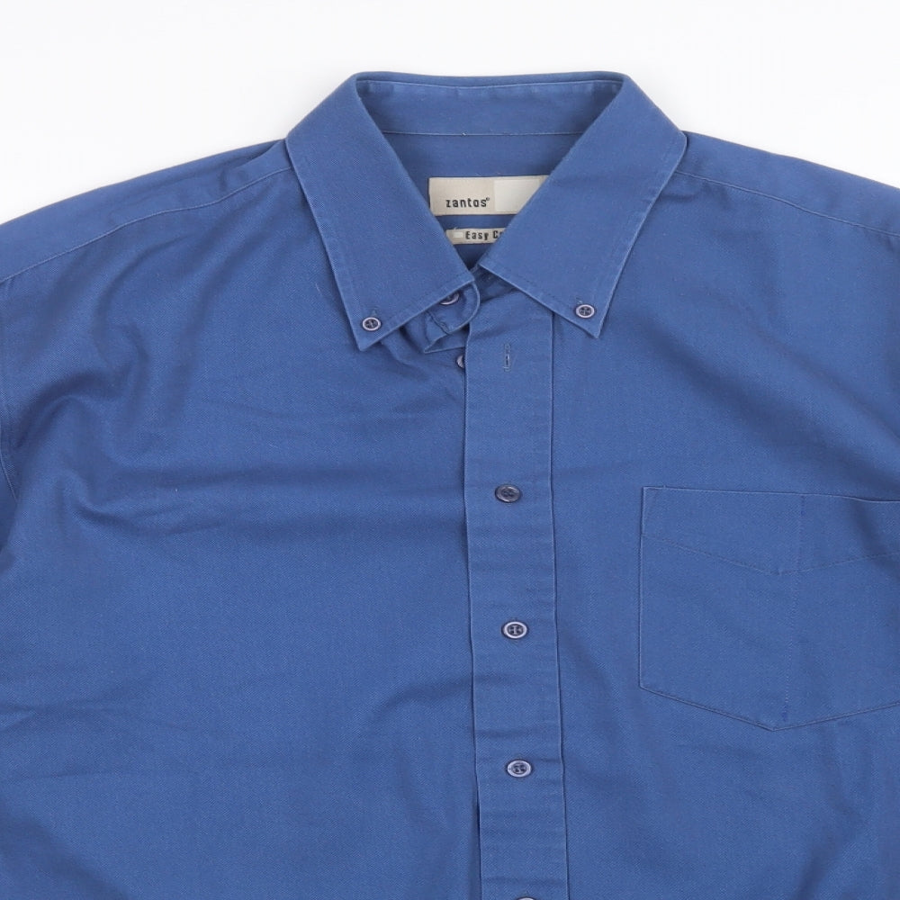 Zantos Mens Blue    Button-Up Size L
