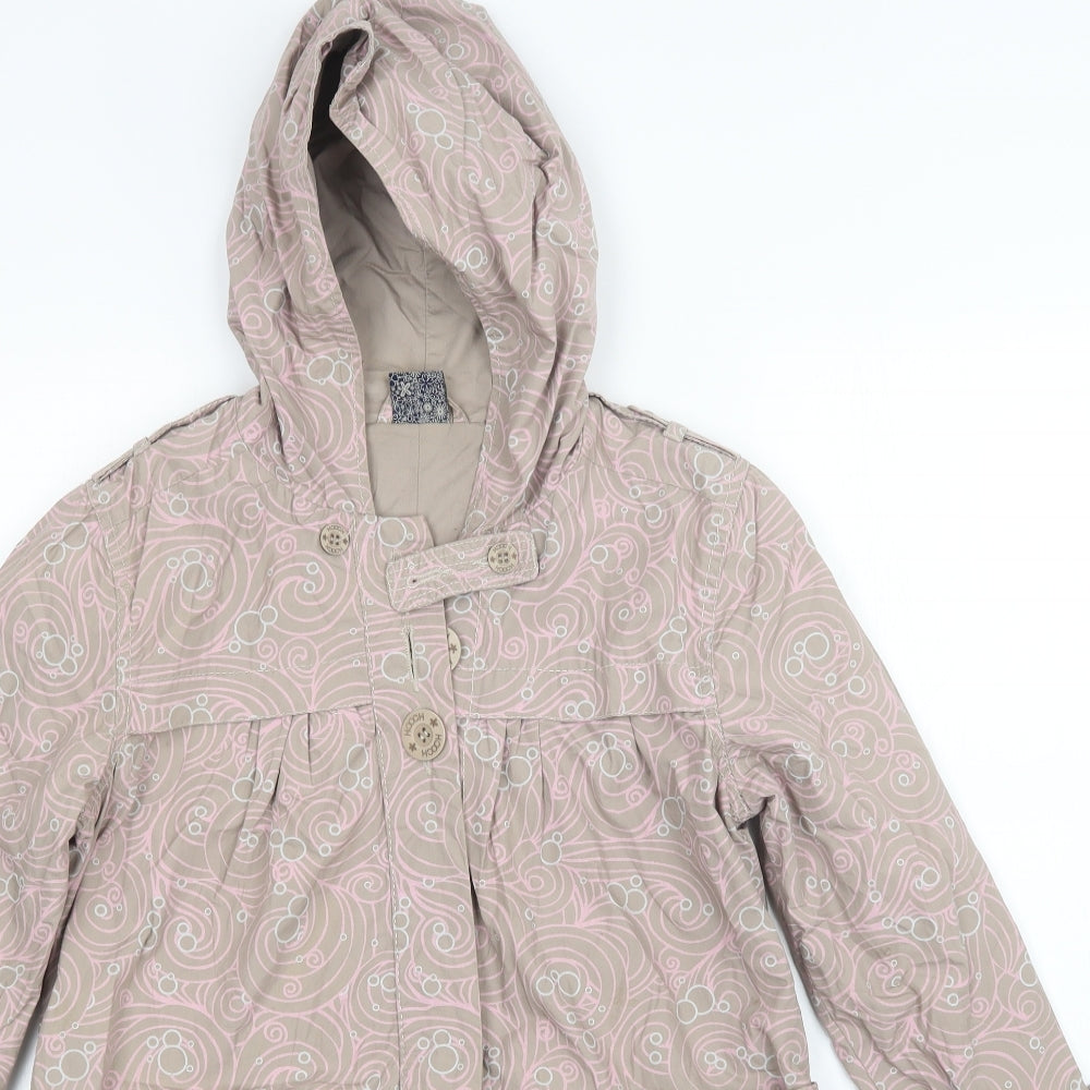 HOOCH Womens Beige Floral  Overcoat Coat Size 10