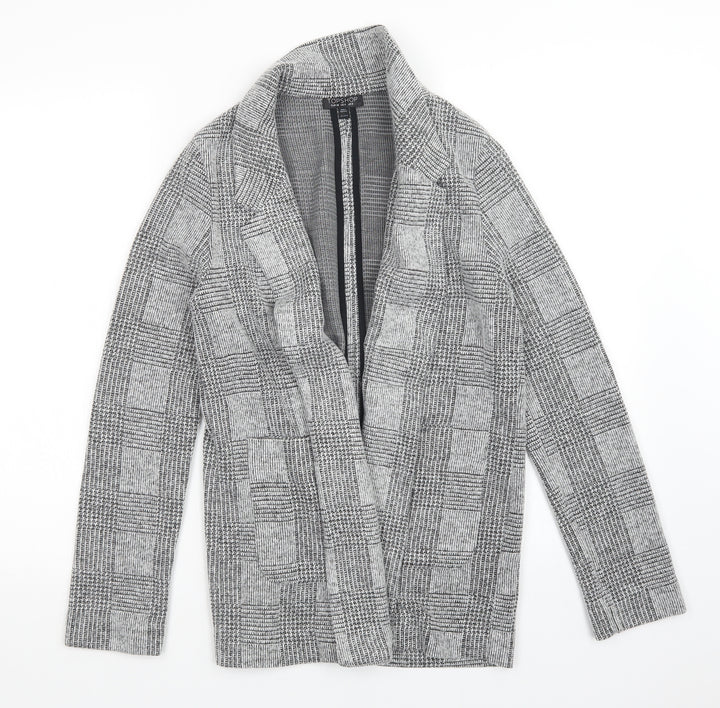 Topshop Womens Multicoloured Check Cardigan Jumper Size 8