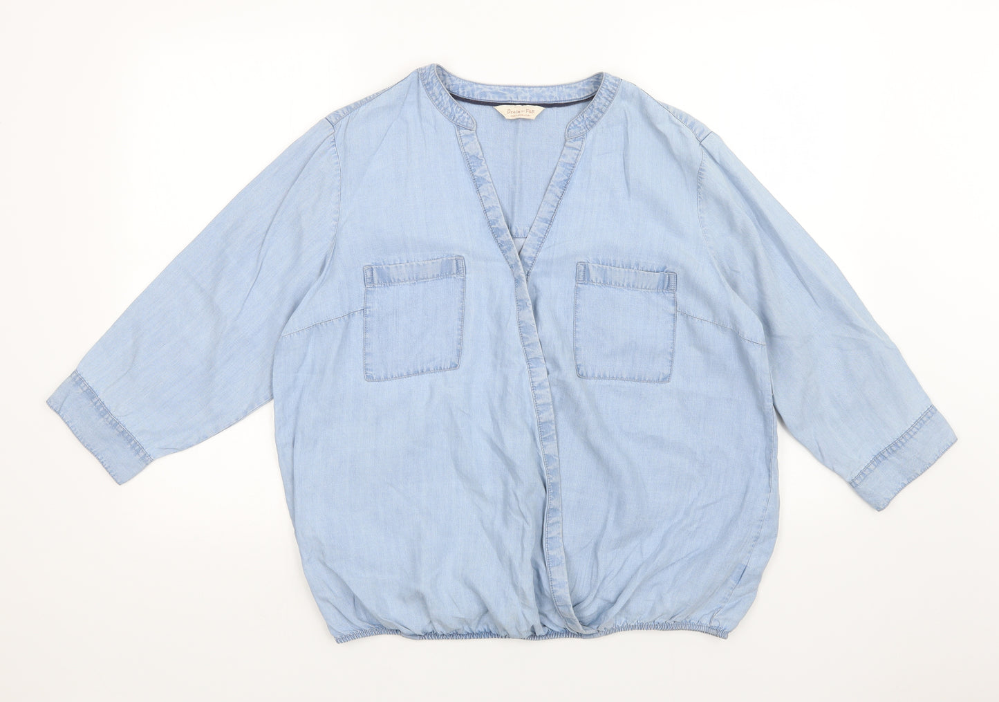 F&F Womens Blue  Denim Basic Button-Up Size 18