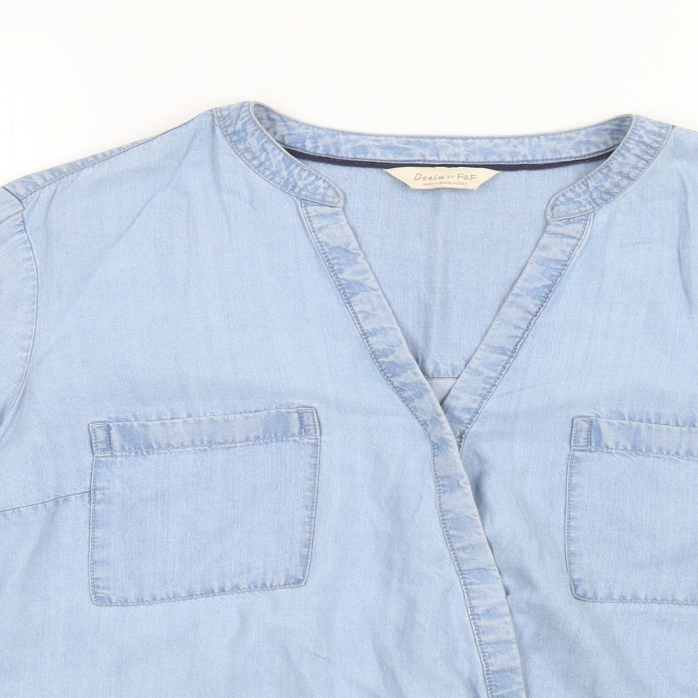 F&F Womens Blue  Denim Basic Button-Up Size 18