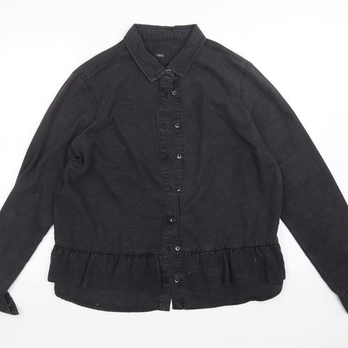 NEXT Womens Black   Basic Button-Up Size 16
