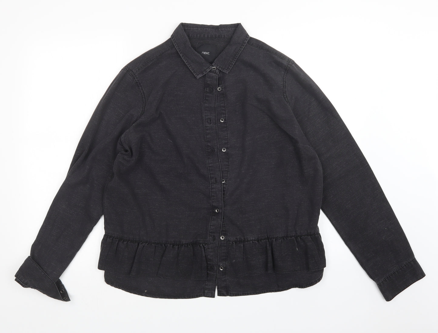 NEXT Womens Black   Basic Button-Up Size 16