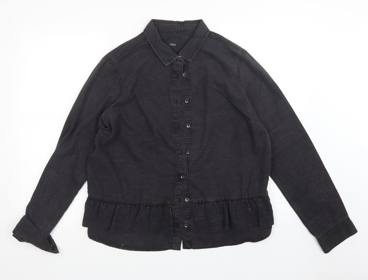 NEXT Womens Black   Basic Button-Up Size 16