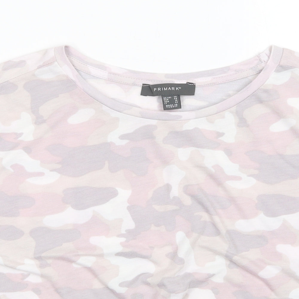 Primark Womens Pink Camouflage  Basic T-Shirt Size 20