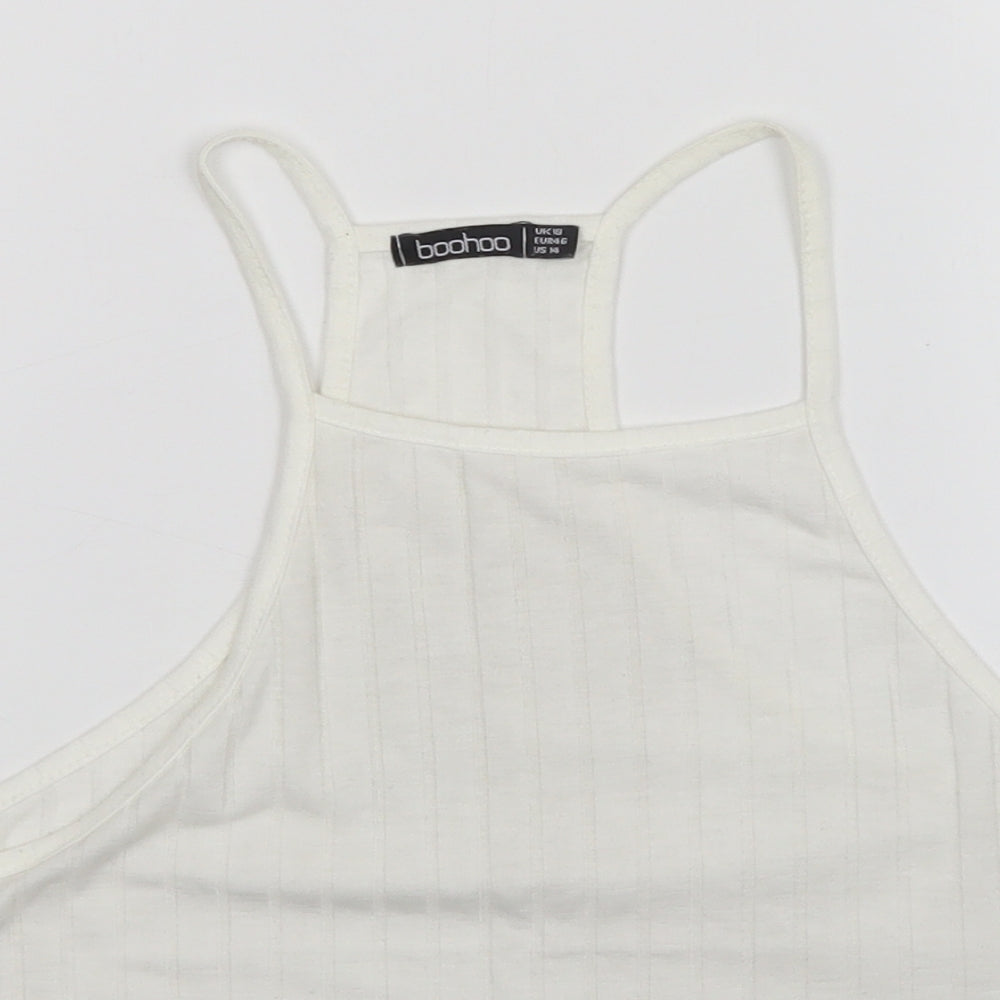 Boohoo Womens White   Basic Tank Size 18