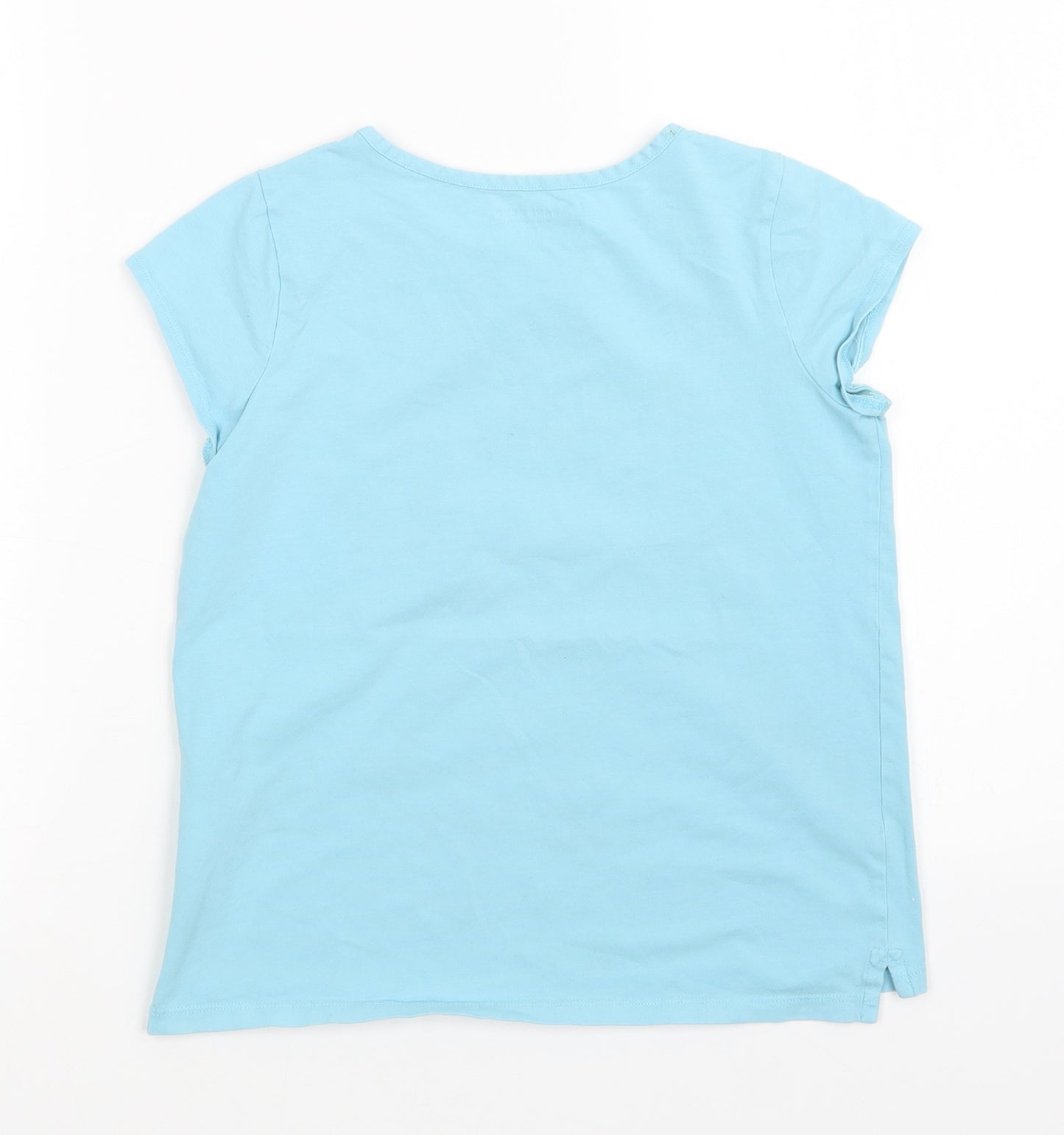 Lands End Girls Blue   Basic T-Shirt Size 10-11 Years