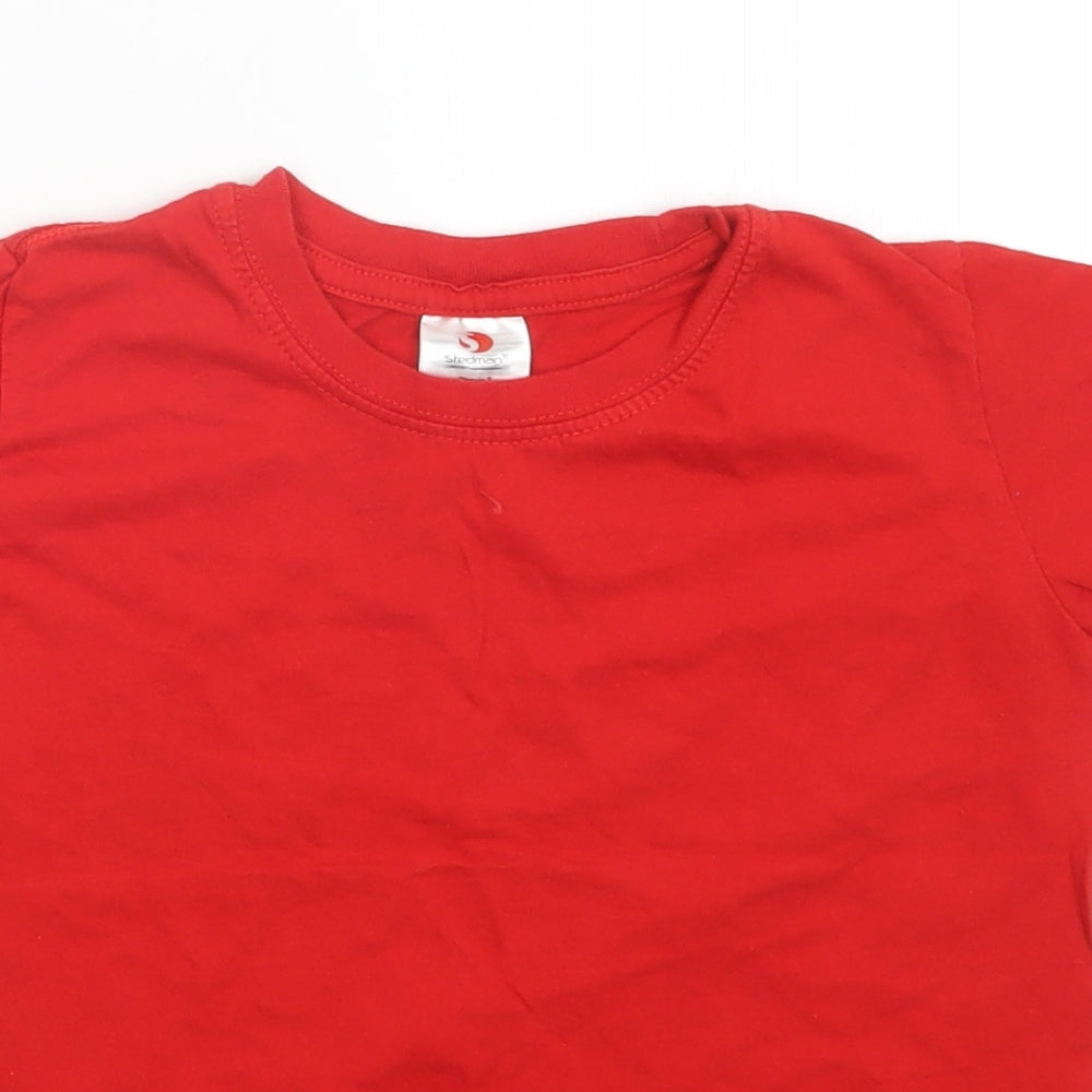 Stedman Boys Red   Basic T-Shirt Size 7-8 Years