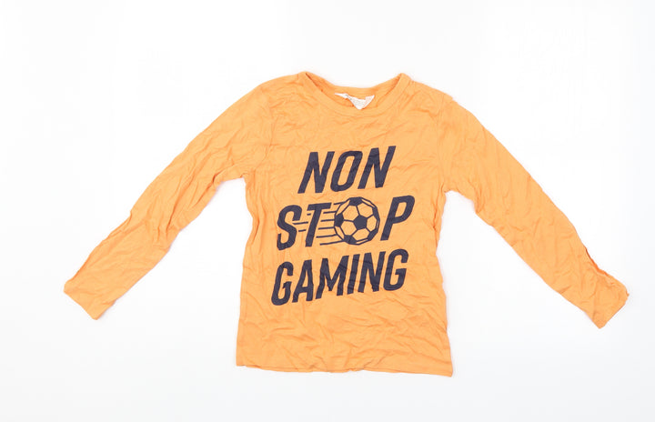 H&M Boys Orange   Pullover Jumper Size 7-8 Years