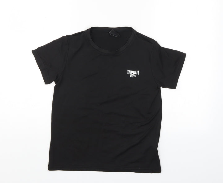 Tap Out Boys Black   Basic T-Shirt Size 7-8 Years