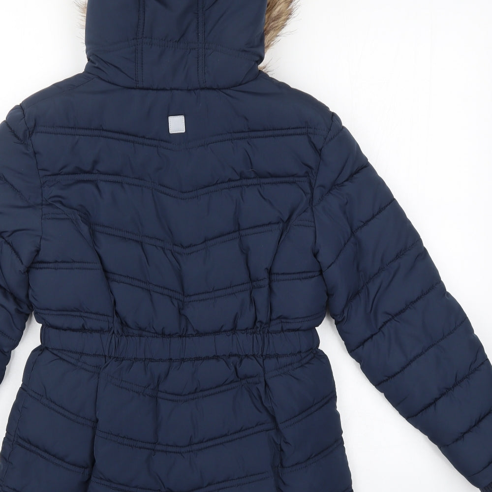 Blue Zoo Girls Blue   Parka Coat Size 9-10 Years
