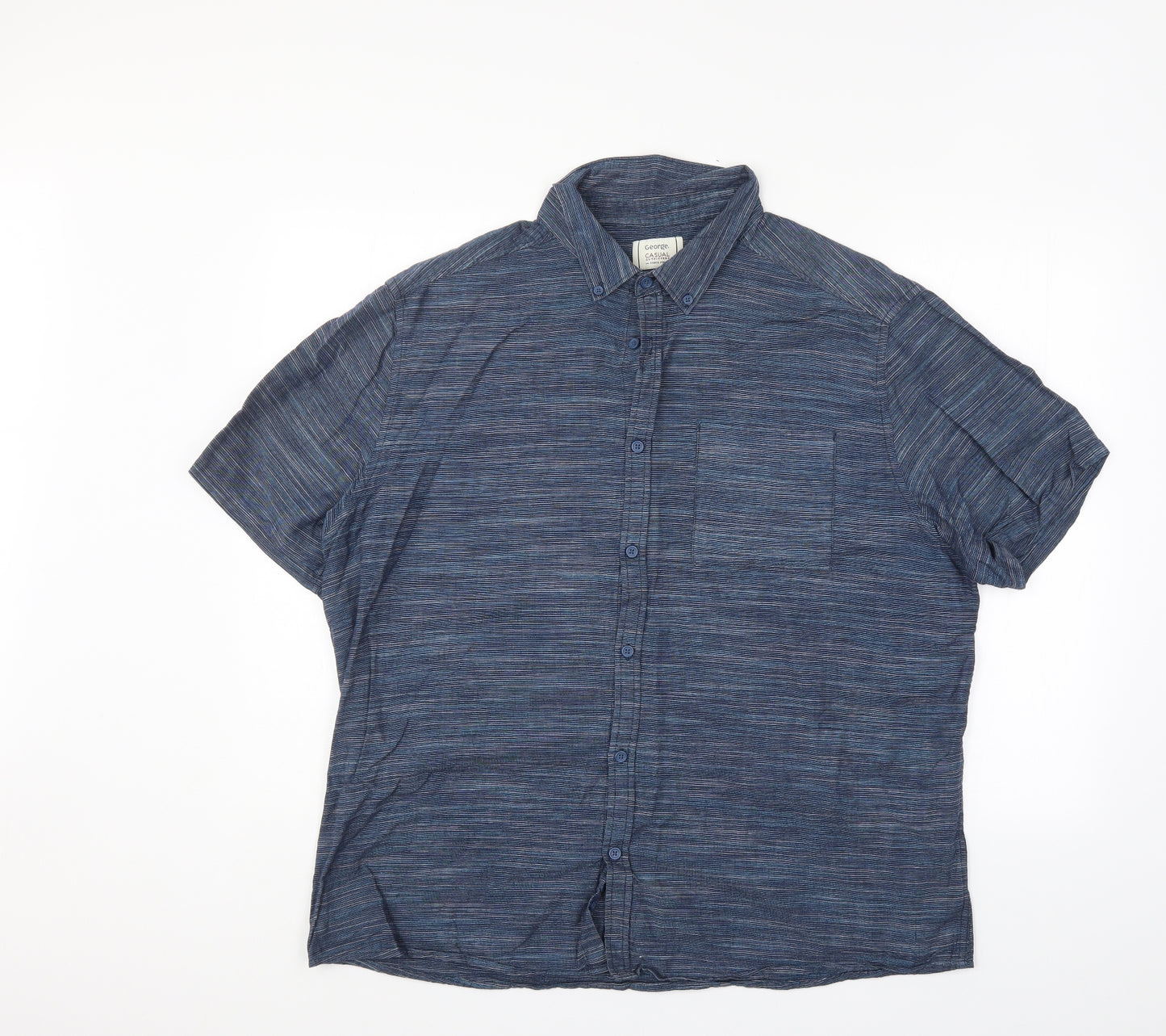 George Mens Blue    Button-Up Size XL