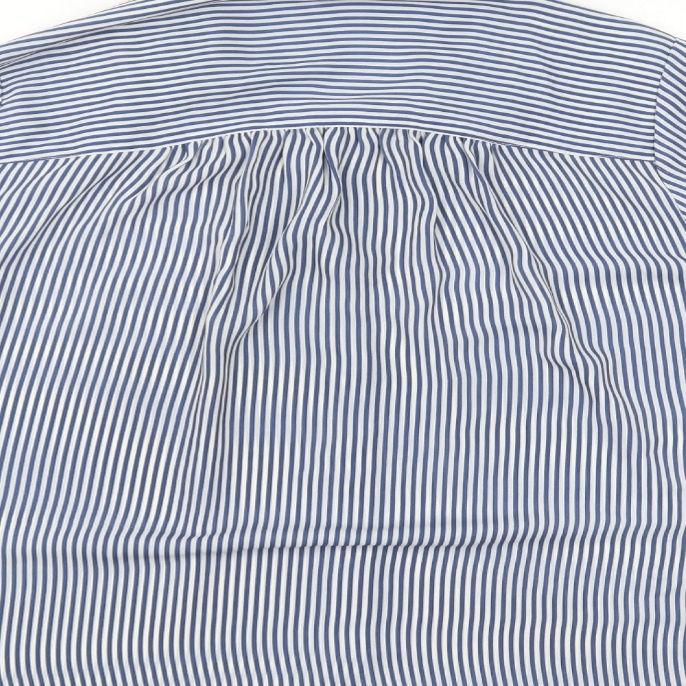 H&M Womens Blue Striped  Basic Button-Up Size M