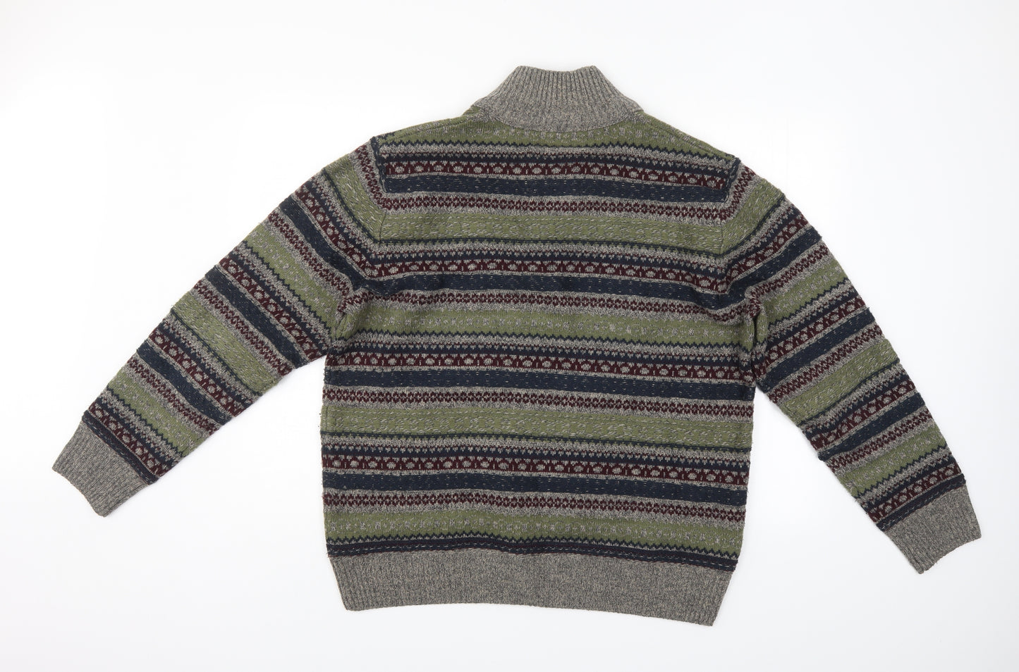 Mantaray Mens Multicoloured Geometric  Pullover Jumper Size L