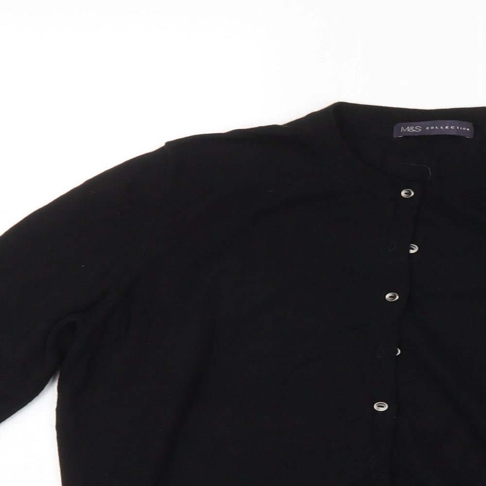 M&S Womens Black   Cardigan Jumper Size 16