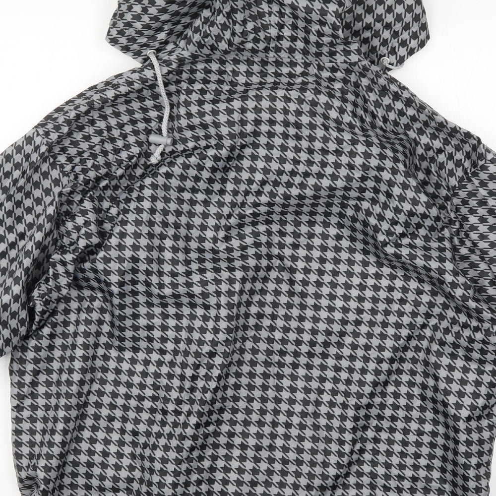 Pro Climate Womens Grey Houndstooth  Rain Coat Jacket Size S