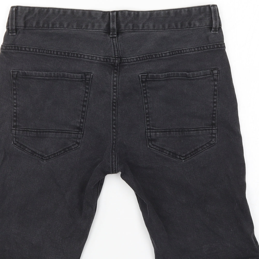 NEXT Mens Black  Denim Bermuda Shorts Size 32