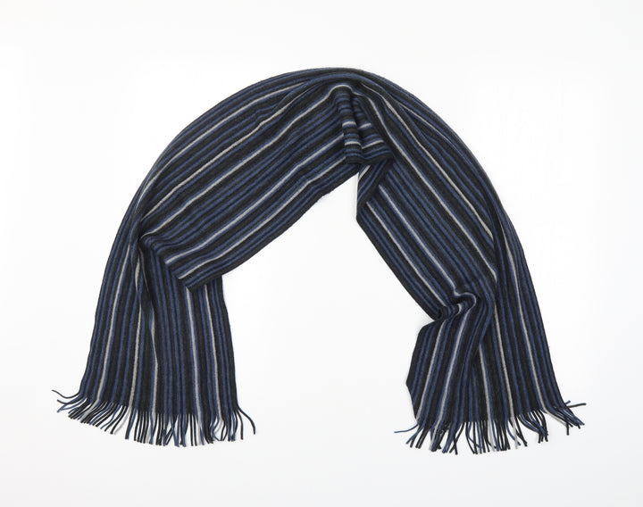Preworn Mens Blue Striped  Scarf  One Size