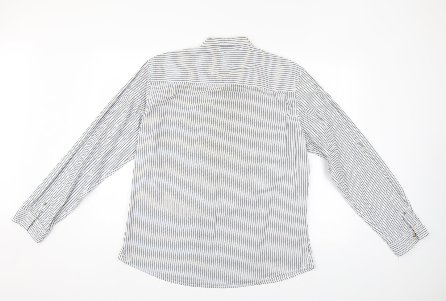 NEXT Mens Blue Striped   Button-Up Size L