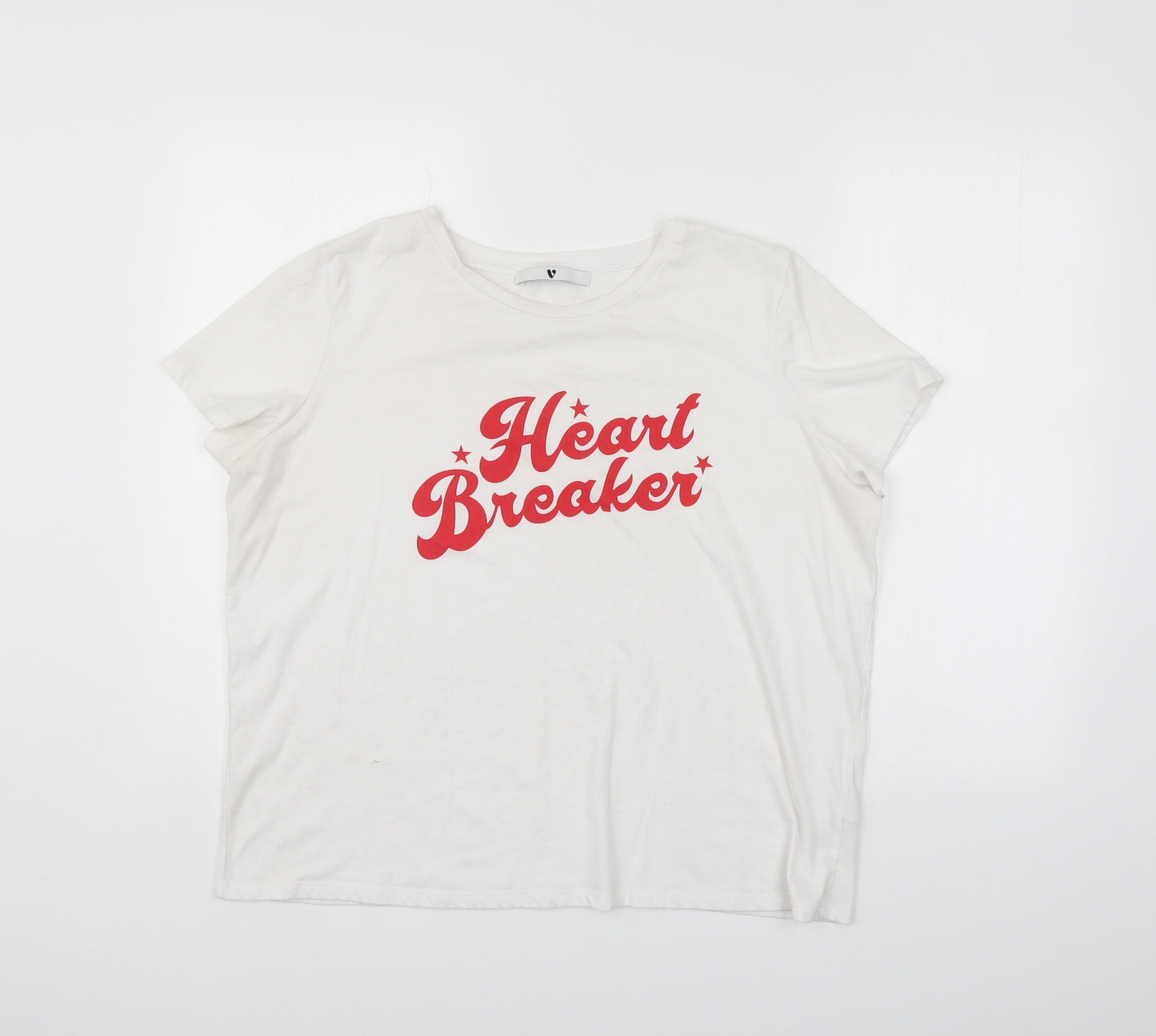 Very Womens White   Basic T-Shirt Size 18