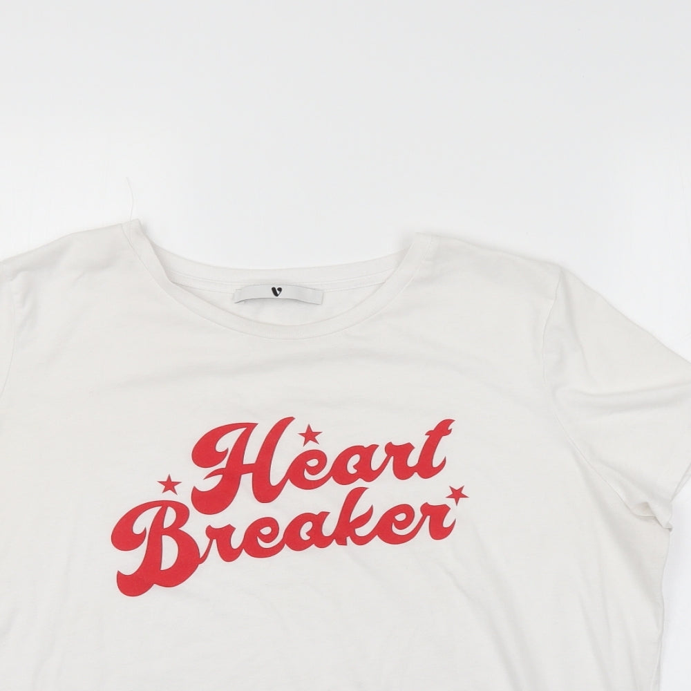 Very Womens White   Basic T-Shirt Size 18