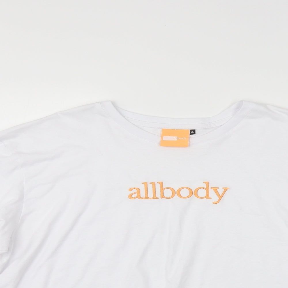 All Body Womens White   Pullover Sweatshirt Size XL