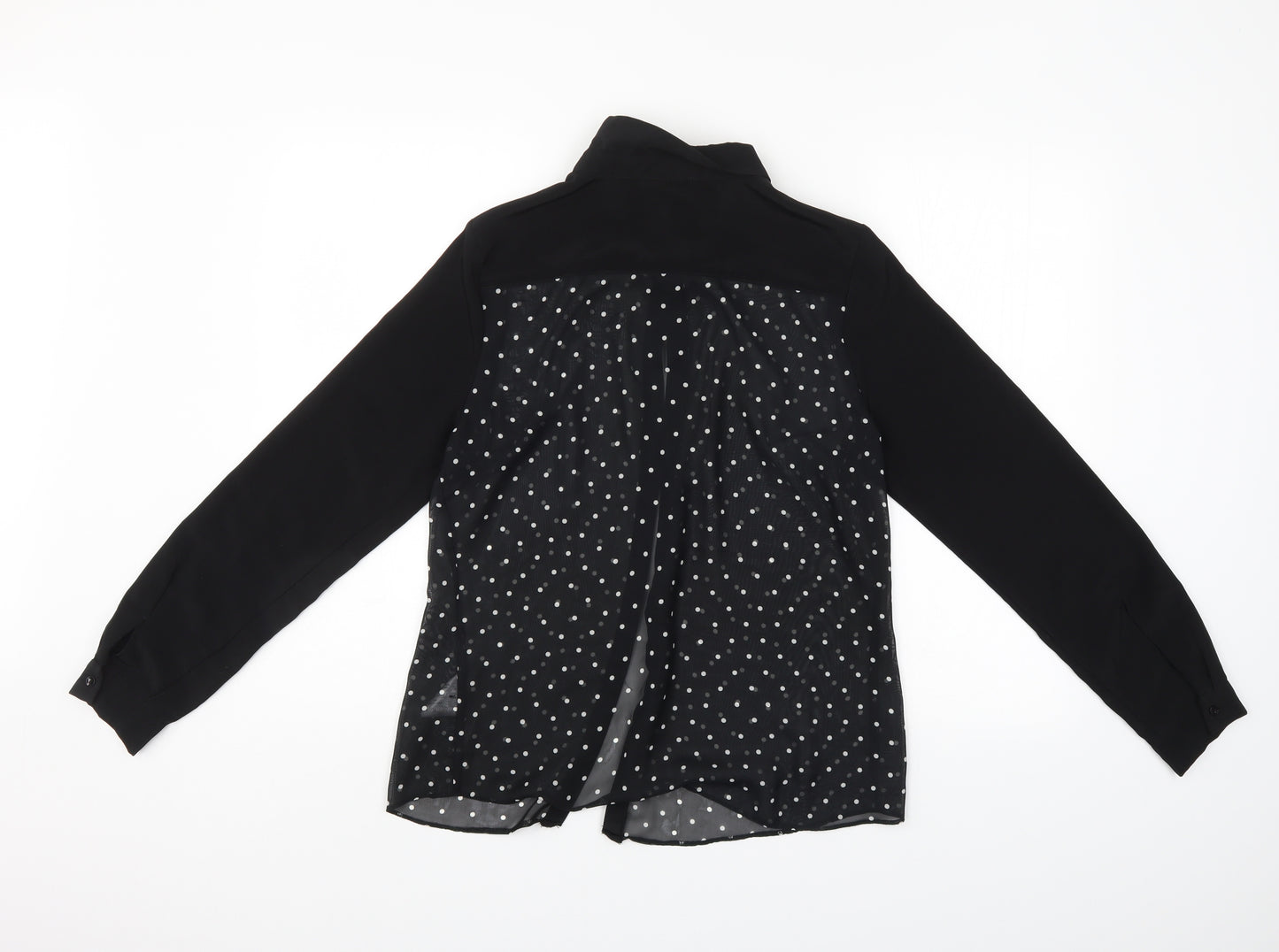 Papaya Womens Black Polka Dot  Basic Button-Up Size 12