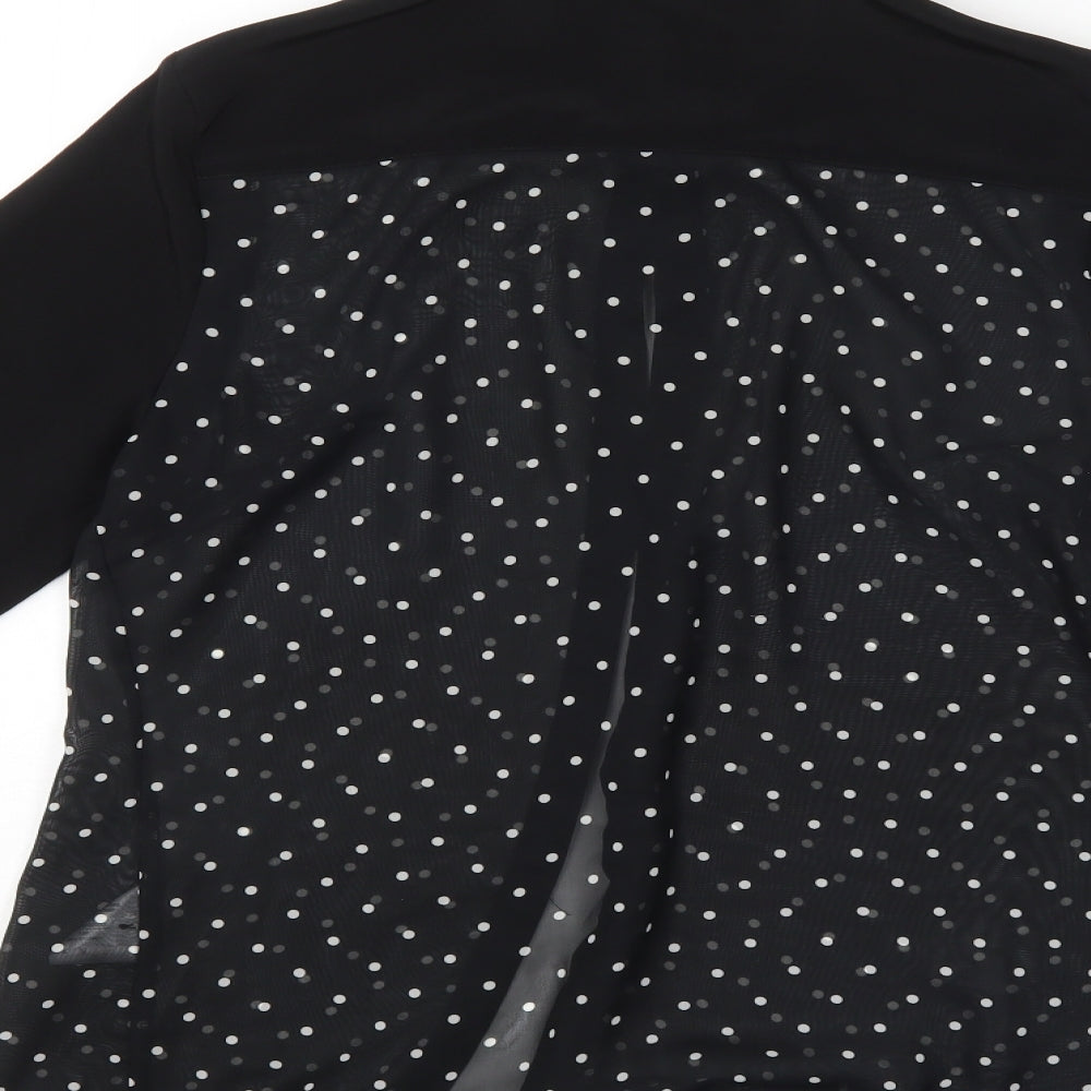 Papaya Womens Black Polka Dot  Basic Button-Up Size 12