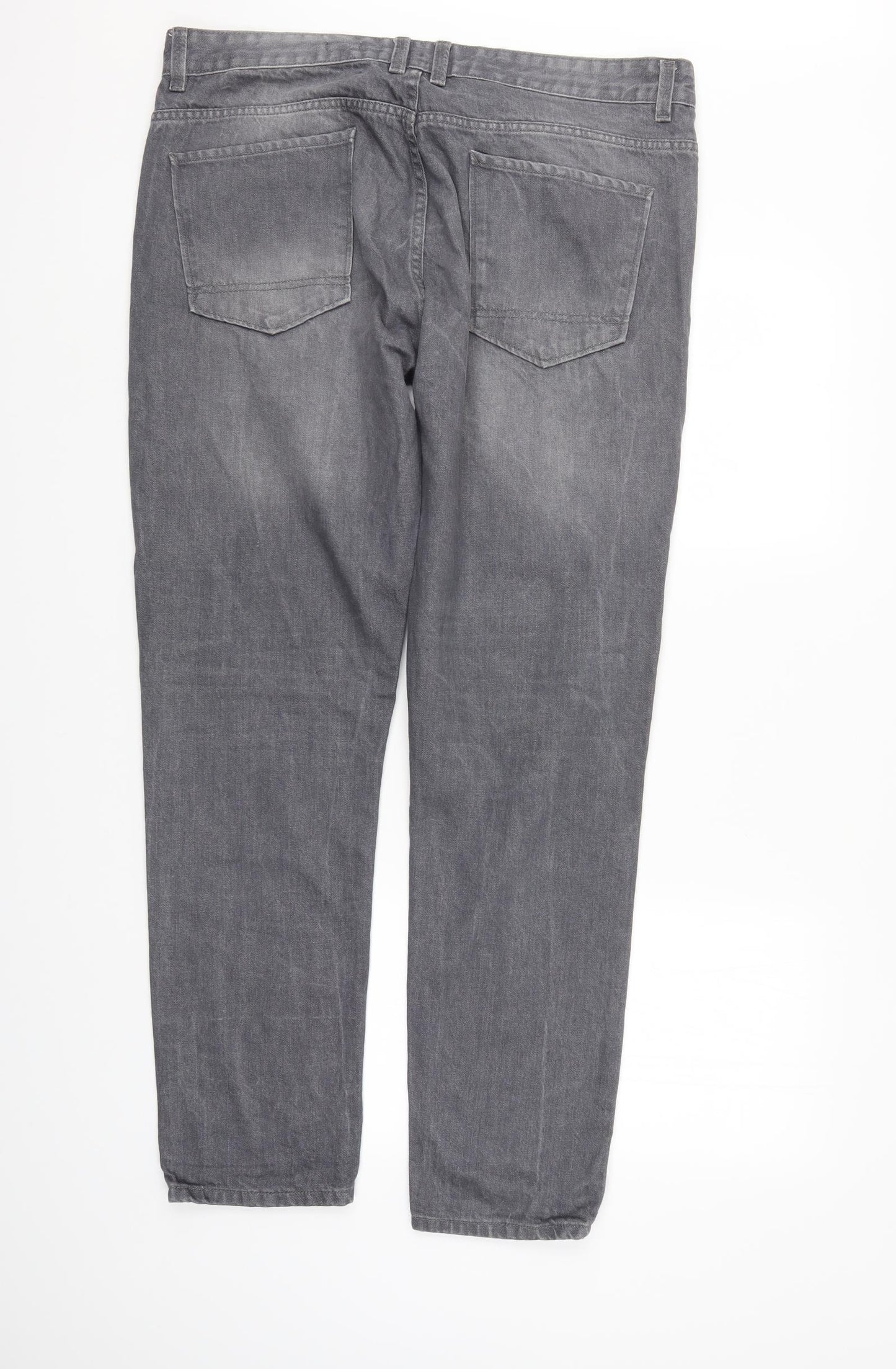 Authentic Casual Wear Mens Grey  Denim Straight Jeans Size 38 L31 in
