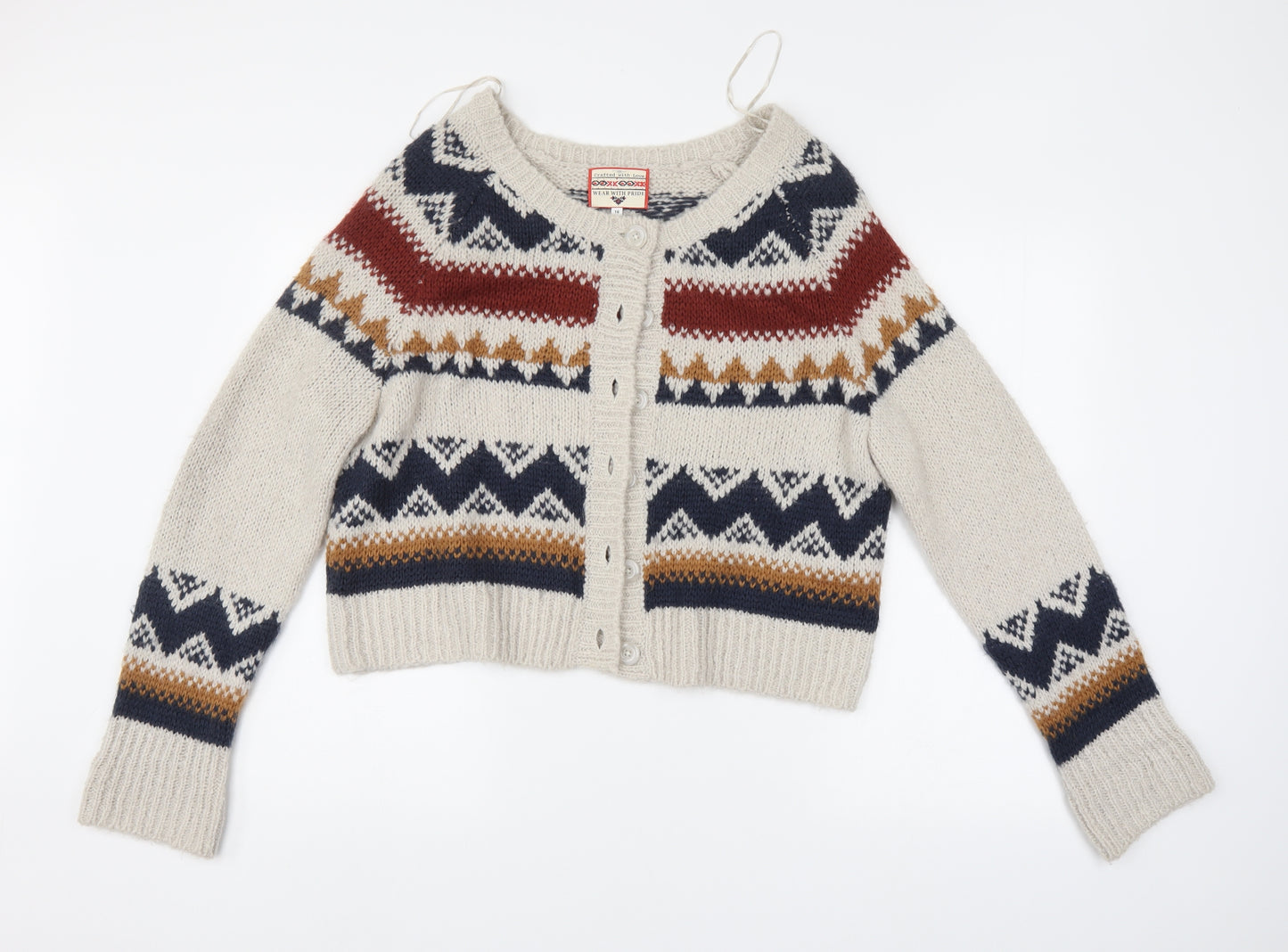 New Look Womens Multicoloured Geometric  Cardigan Jumper Size 18