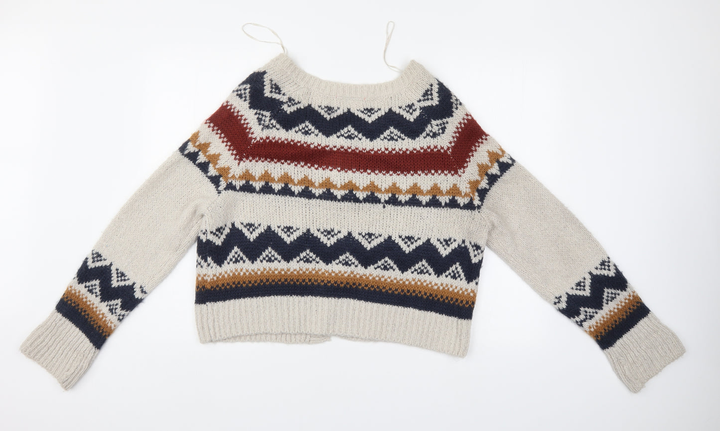 New Look Womens Multicoloured Geometric  Cardigan Jumper Size 18