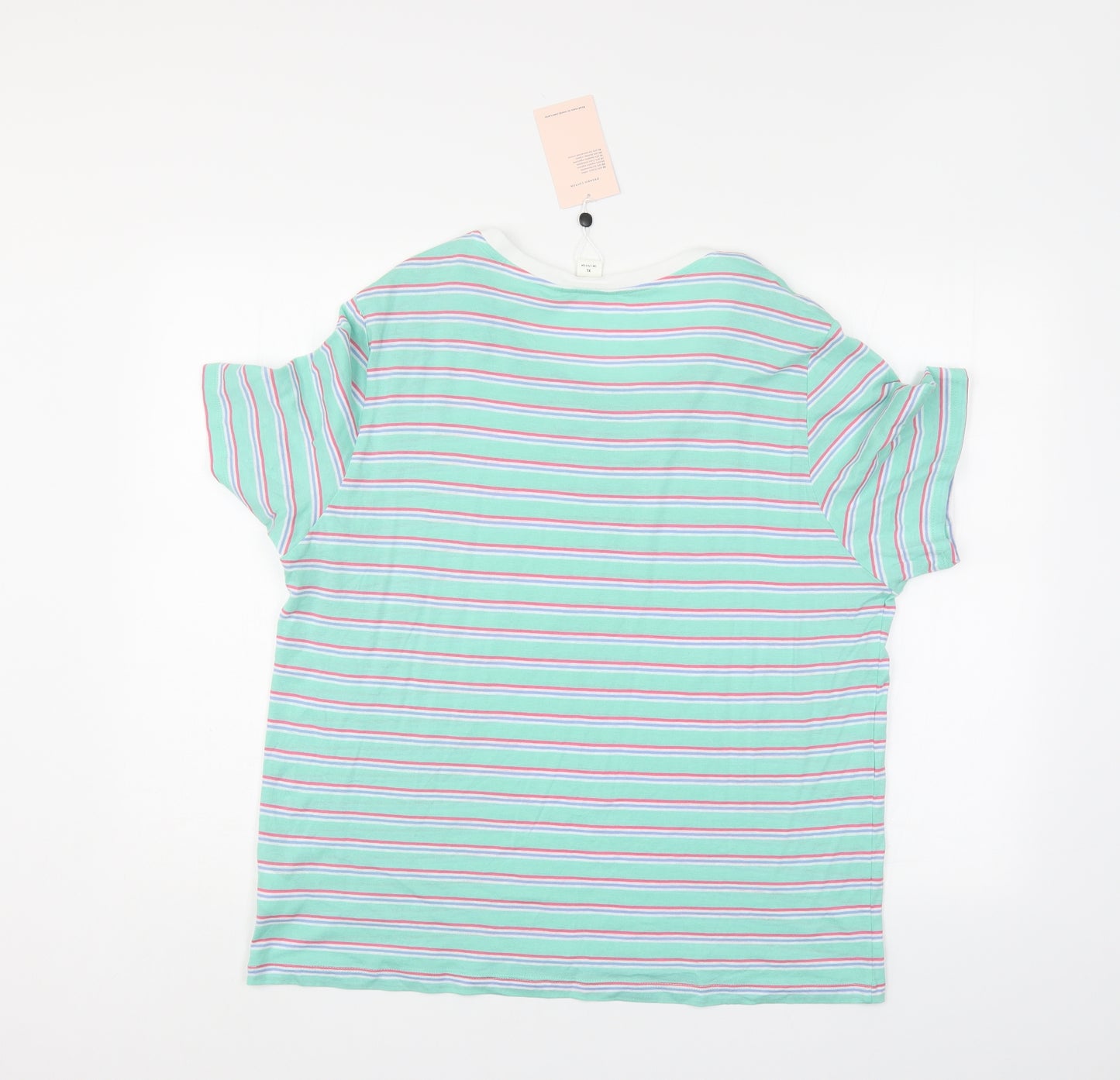 MONKL Womens Multicoloured Striped  Basic T-Shirt Size XL
