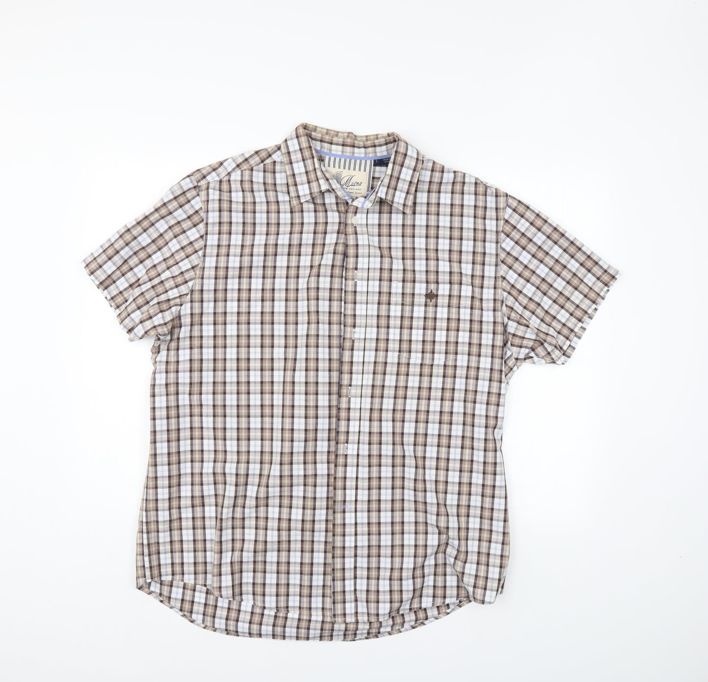 Maine Mens Multicoloured Check   Button-Up Size L