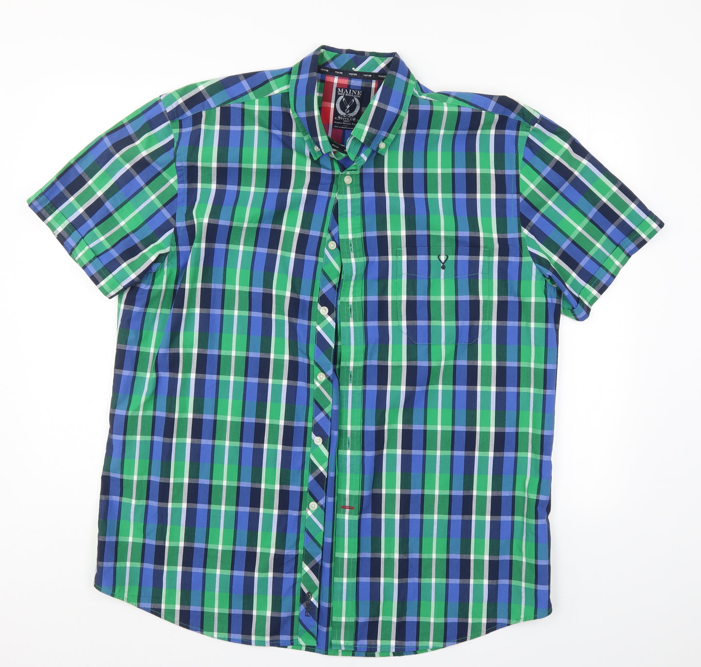Maine Mens Multicoloured Check   Button-Up Size L