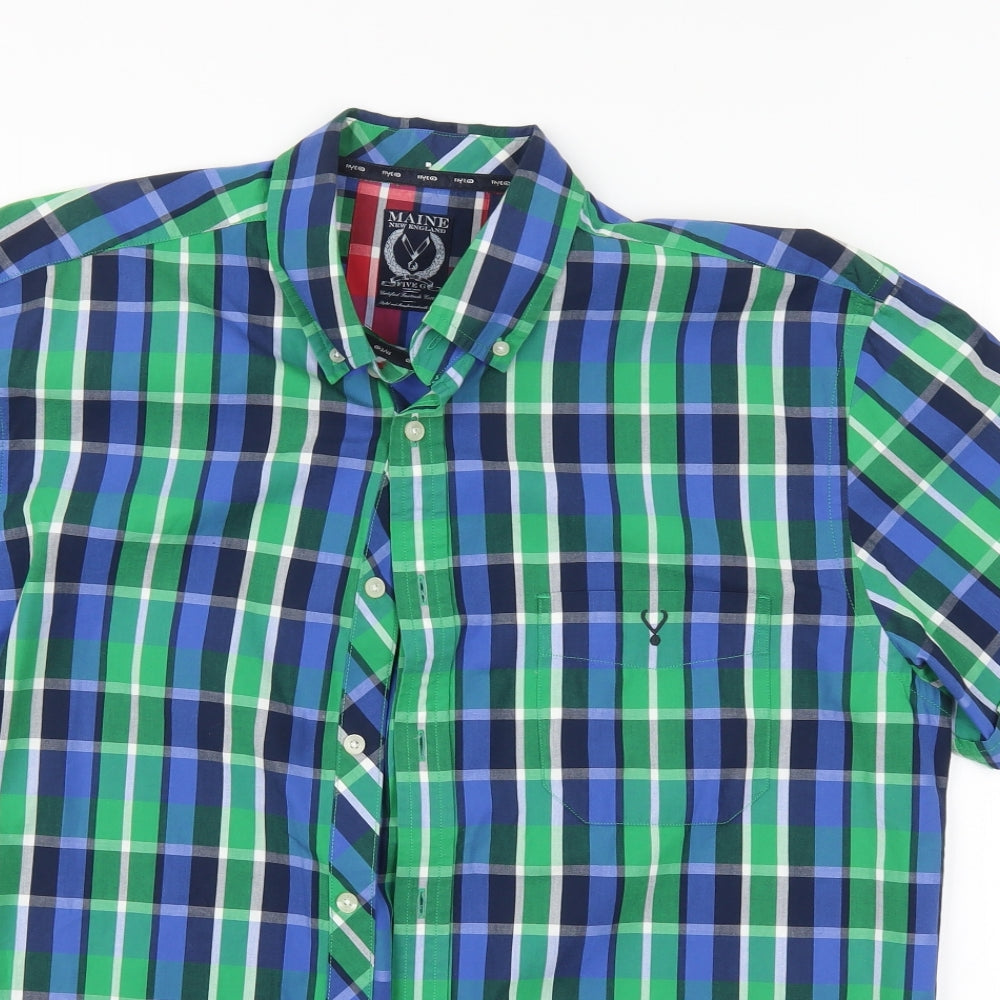 Maine Mens Multicoloured Check   Button-Up Size L
