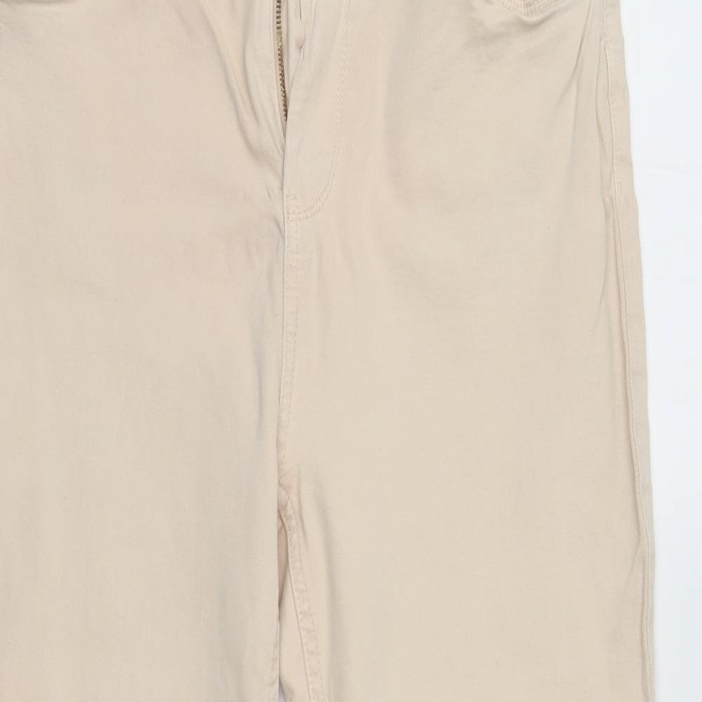 M&S Womens Ivory  Denim Cropped Jeans Size 16 L24 in