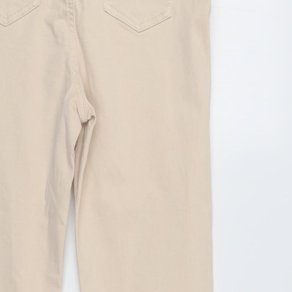 M&S Womens Ivory  Denim Cropped Jeans Size 16 L24 in