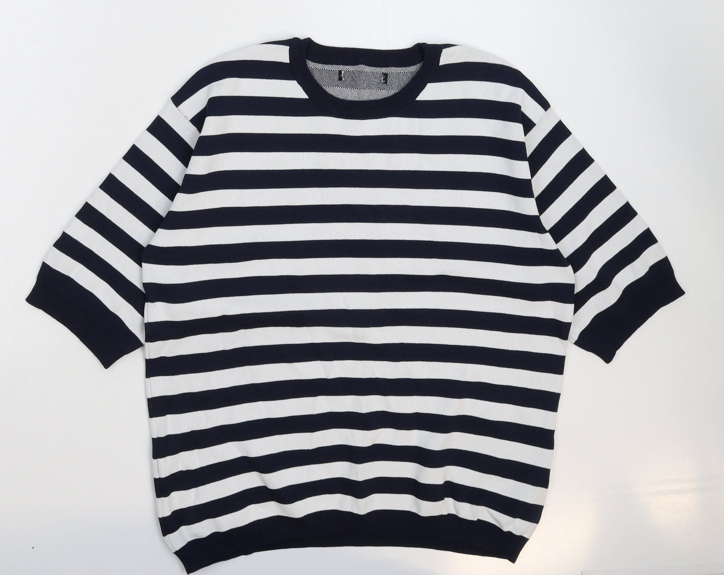 Atmosphere Womens Blue Striped Knit Pullover Jumper Size 12