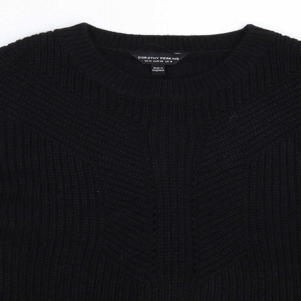 Dorothy Perkins Womens Black  Knit Pullover Jumper Size 18
